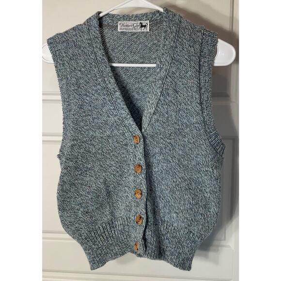 Hunter's Glen Jackets & Blazers - Hunter's Glen Blue Knit Button Front Vest M